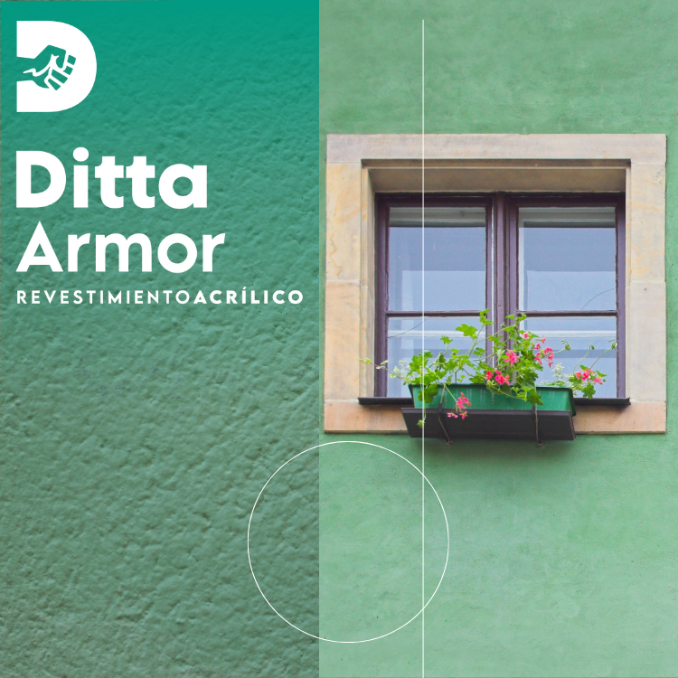 Ditta Armor es un revestimiento acrílico para superficies horizontales, diseñado para cumplir con características de impermeabilidad, flexibilidad, eficaz protección contra agentes climáticos, anti hongos y algas, y de fácil limpieza.